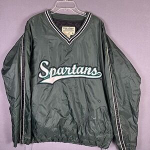 Michigan State Spartans Steve And Barry's Lined Pullover Green Jacket Size XL